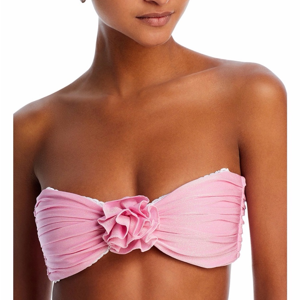 Elegant Pink Bandeau Bikini Top